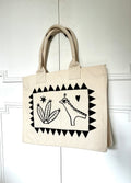 Handpainted *Bird & Snake* Beach Shopping Canvas Bag