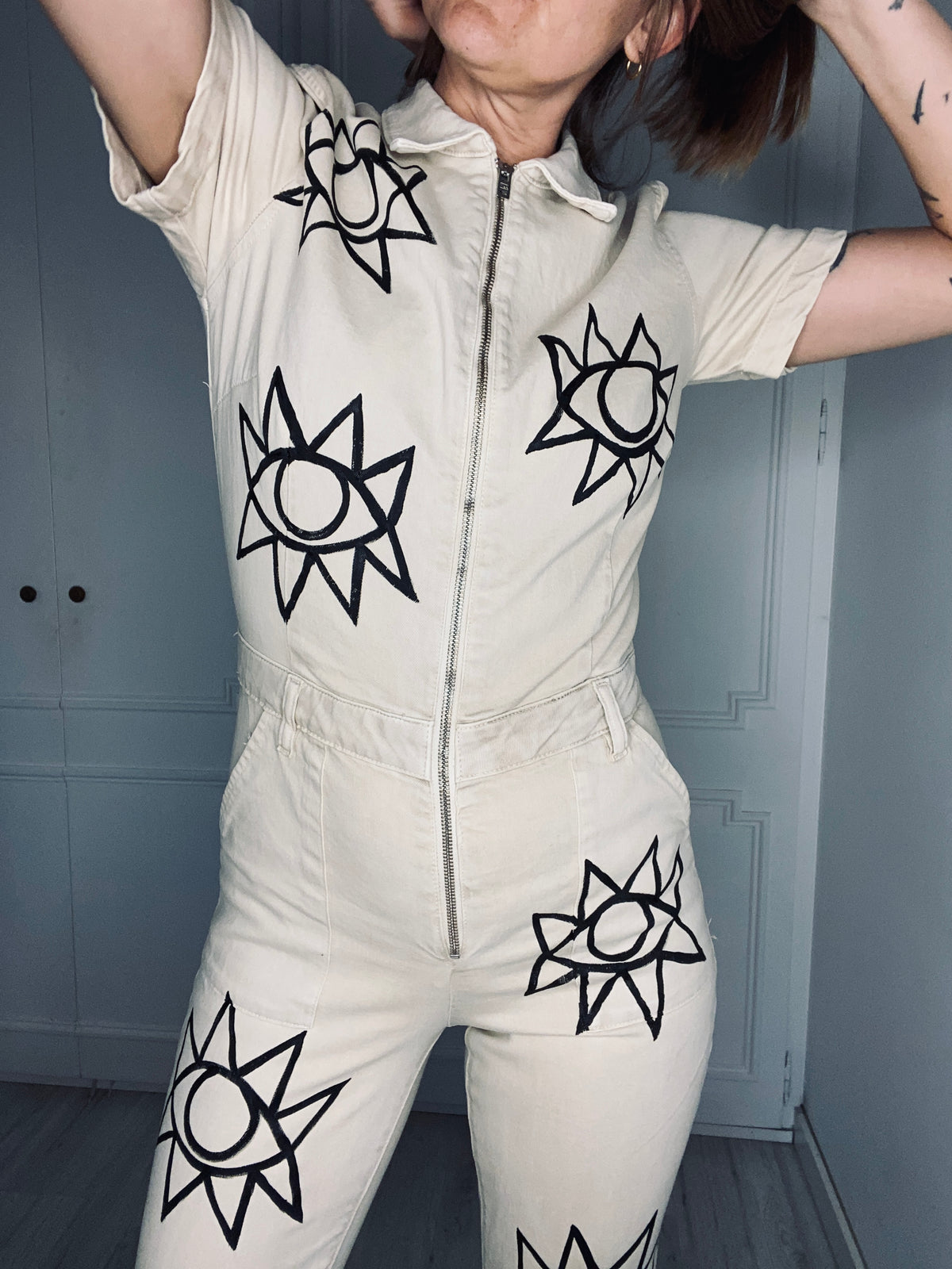 Hand painted *Yoko Eye* Jumpsuit