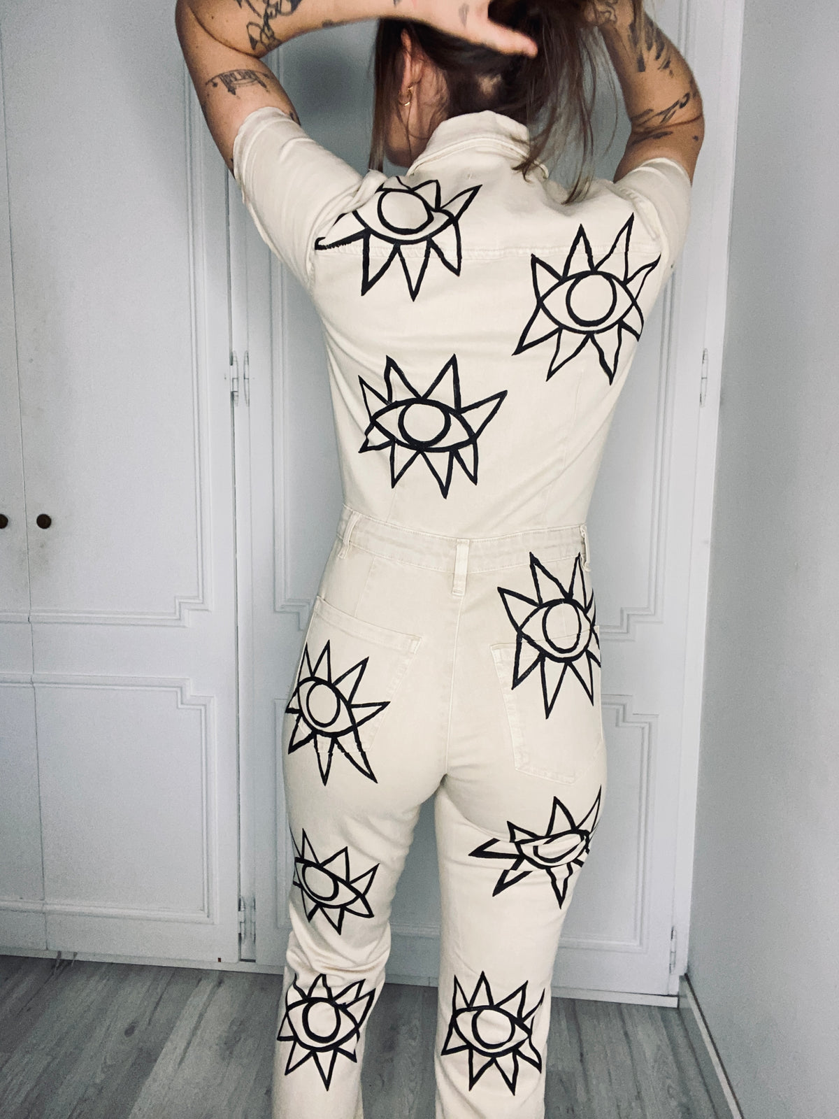 Hand painted *Yoko Eye* Jumpsuit