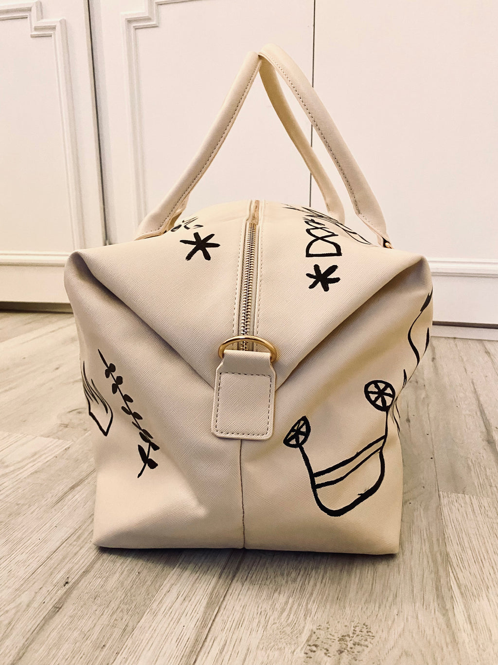Hand painted hold-all weekend bag