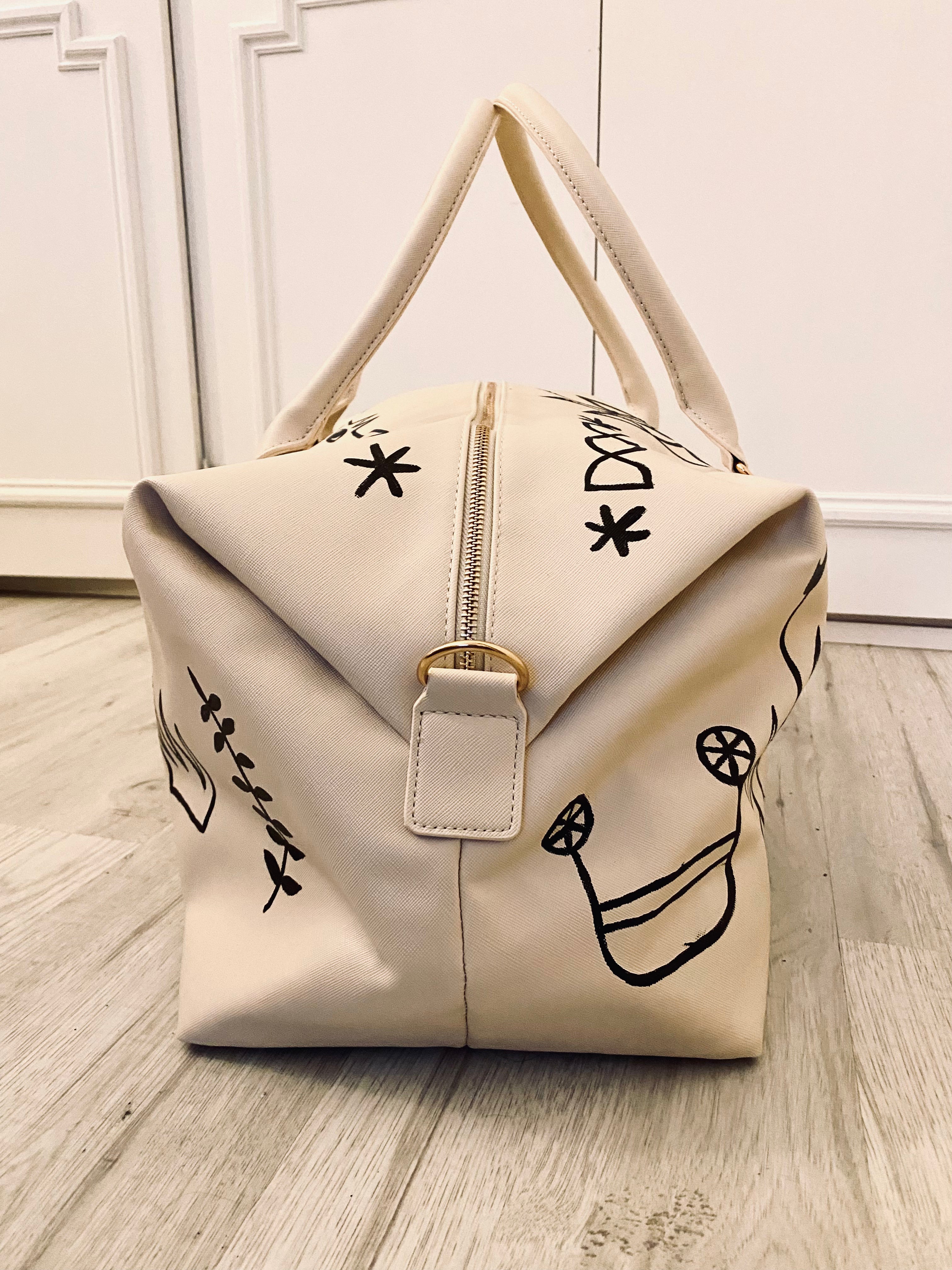 Hand painted hold-all weekend bag