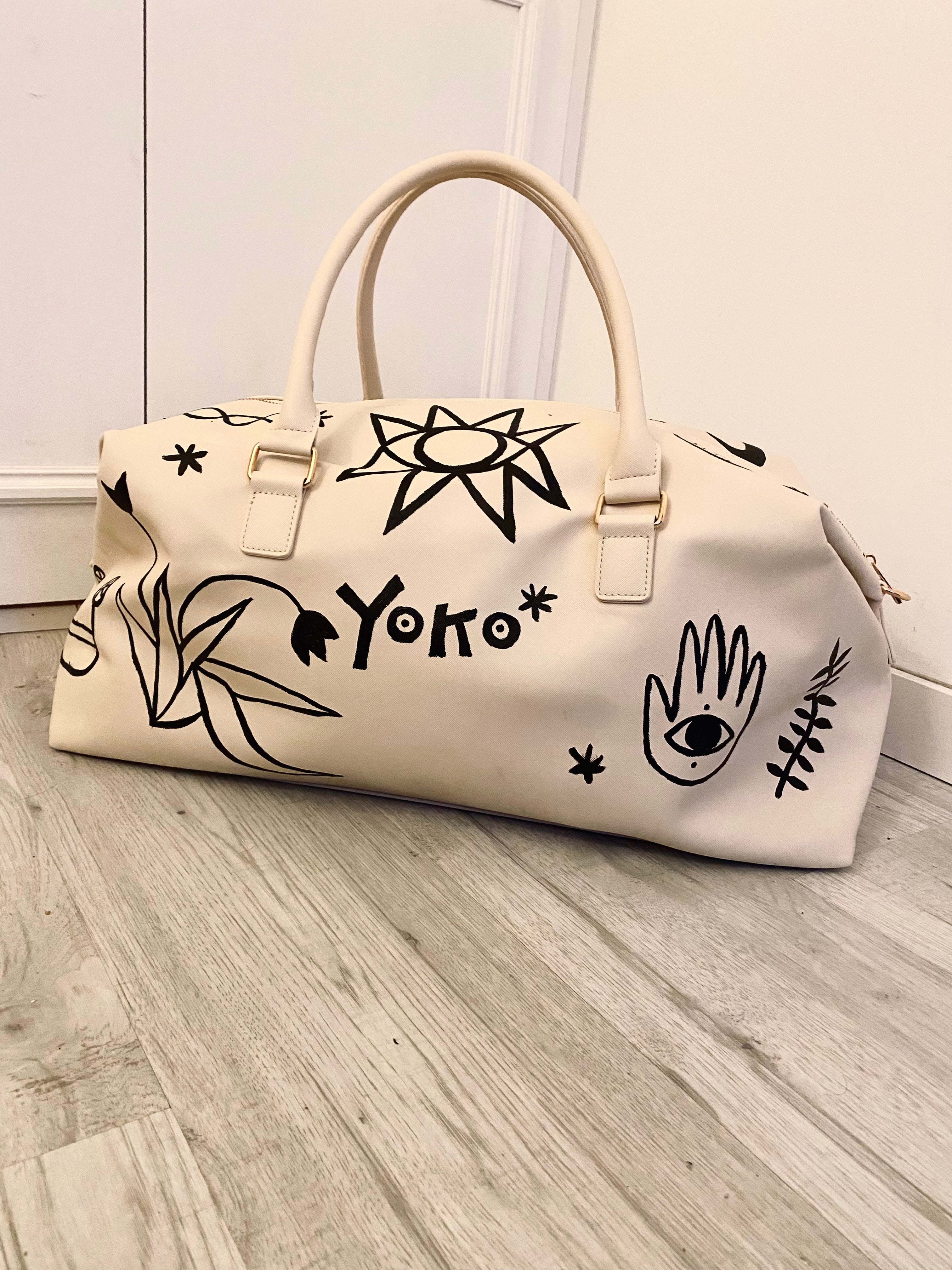Hand painted hold-all weekend bag