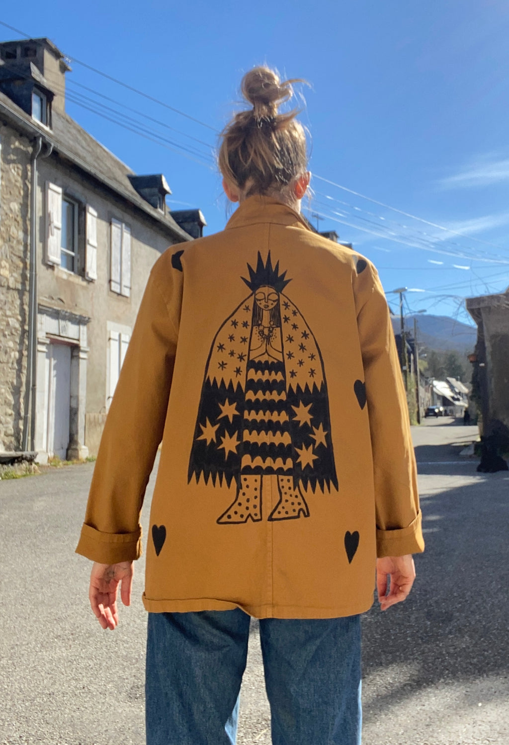 Hand painted *Madonna* work jacket