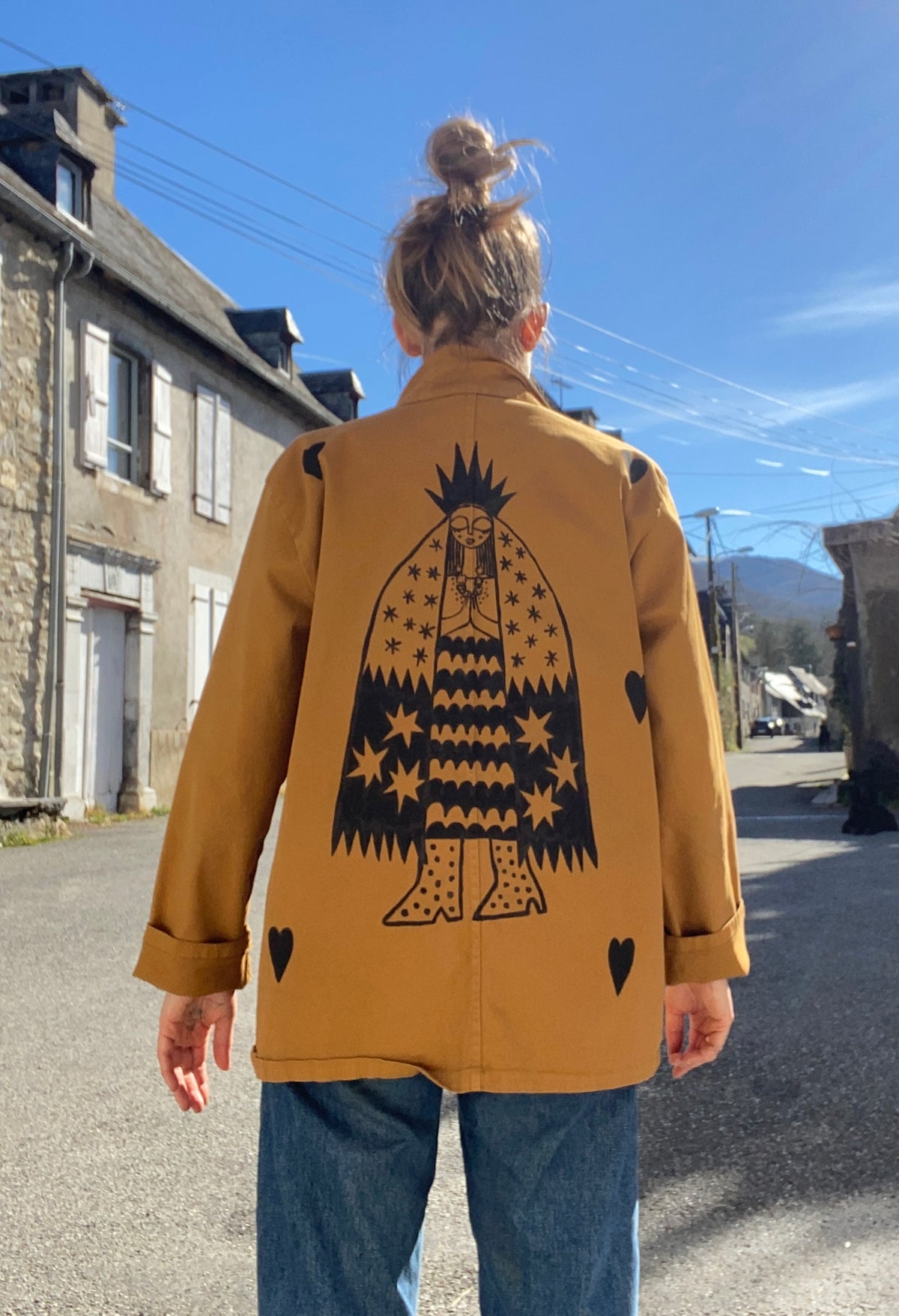 Hand painted *Madonna* work jacket