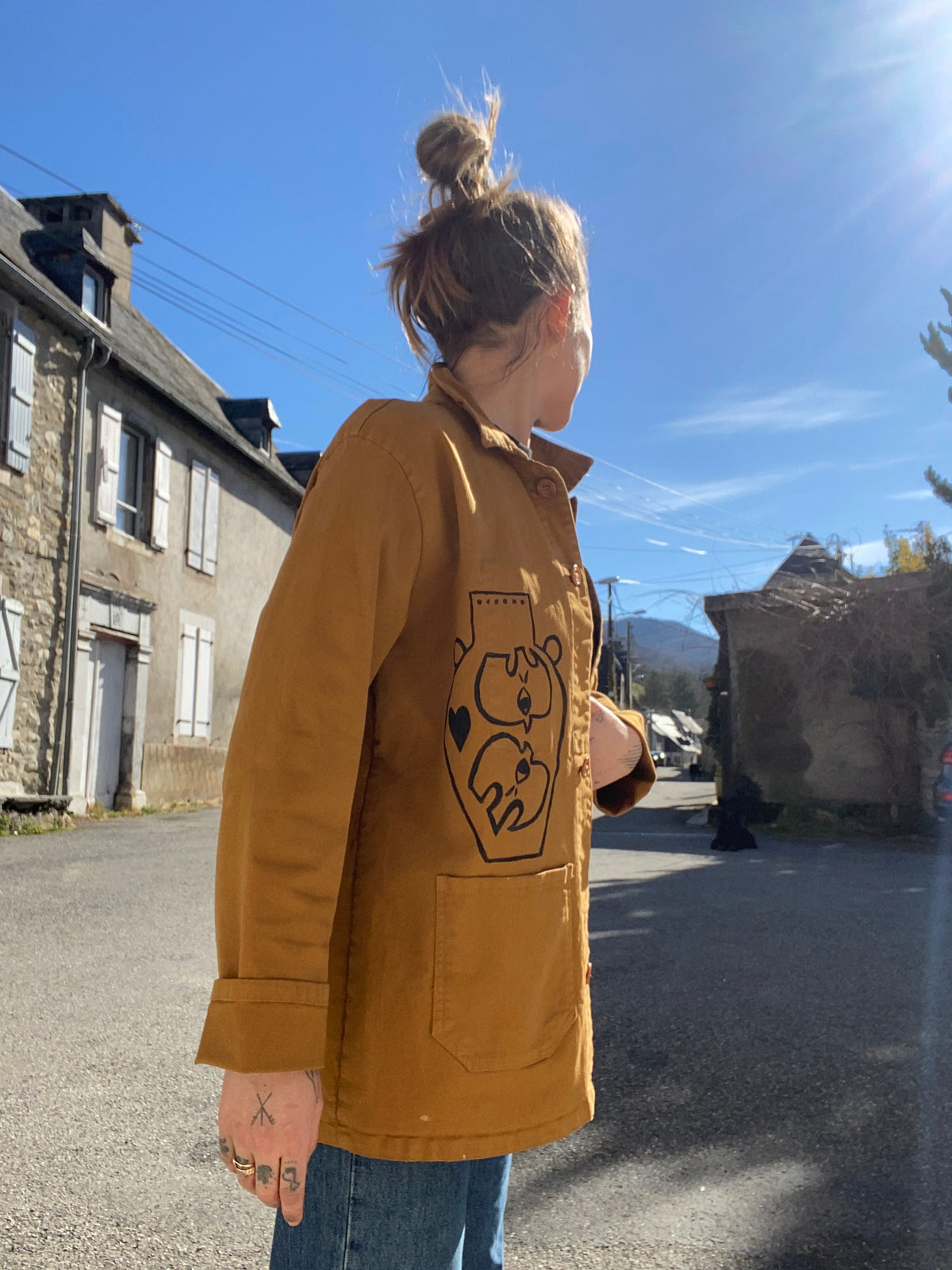 Hand painted *Madonna* work jacket