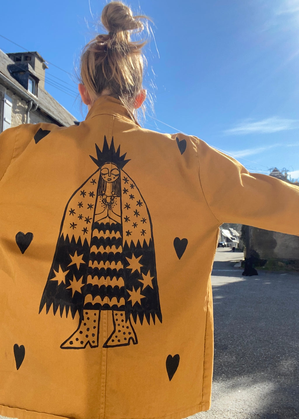 Hand painted *Madonna* work jacket