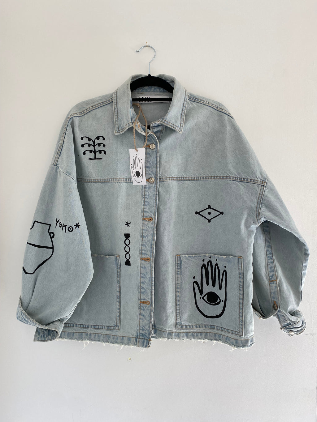 Hand painted 2 face denim jacket