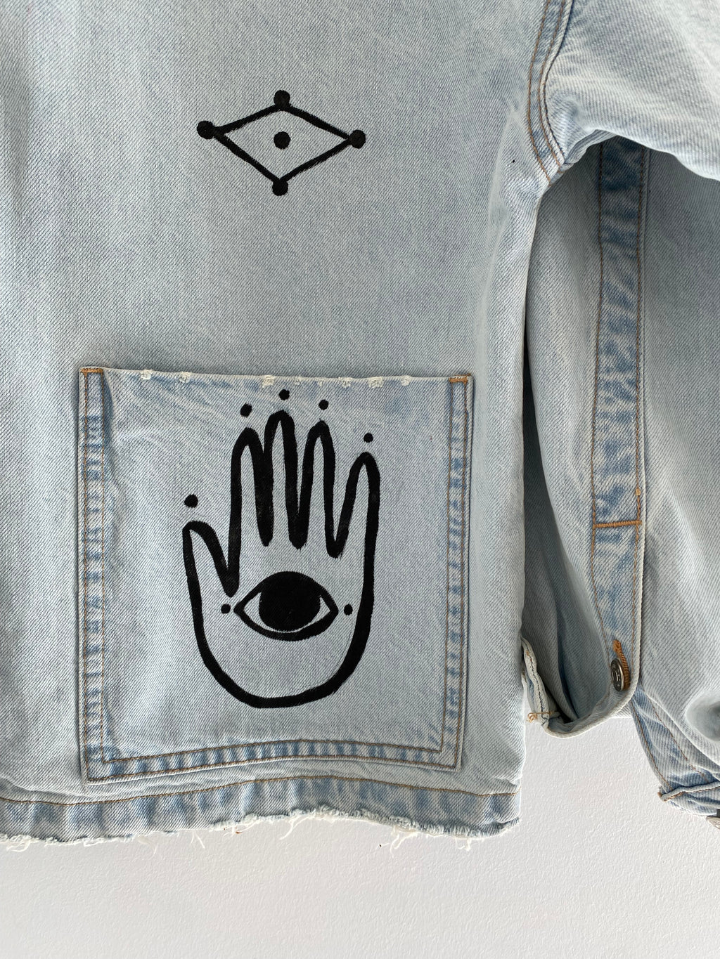 Hand painted 2 face denim jacket