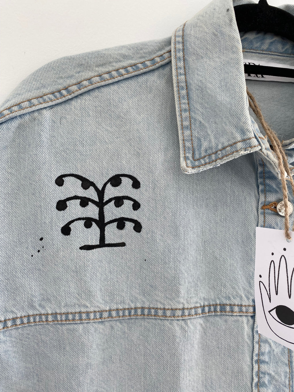 Hand painted 2 face denim jacket