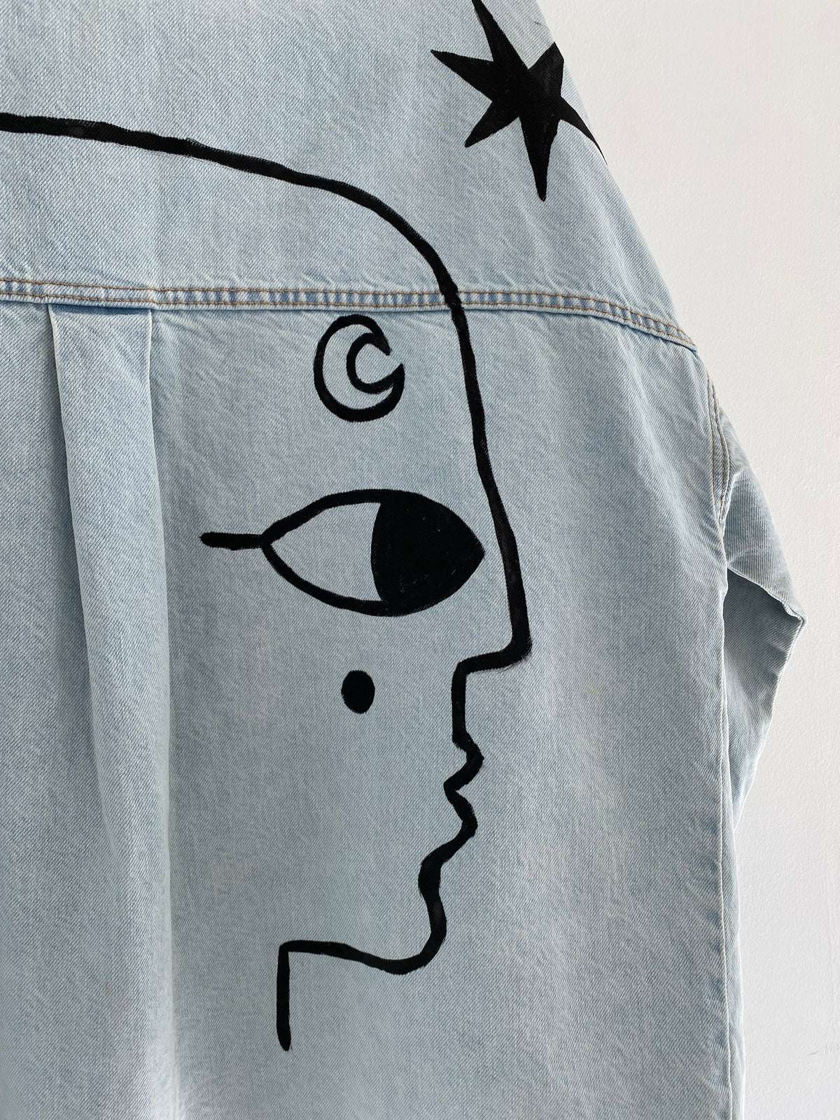 Hand painted 2 face denim jacket