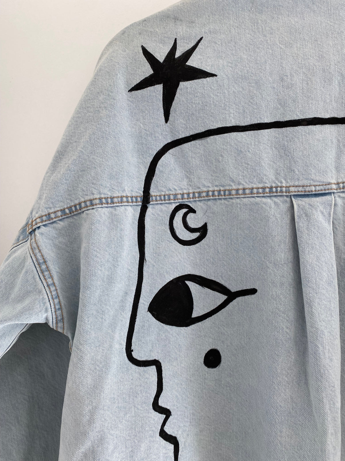 Hand painted 2 face denim jacket