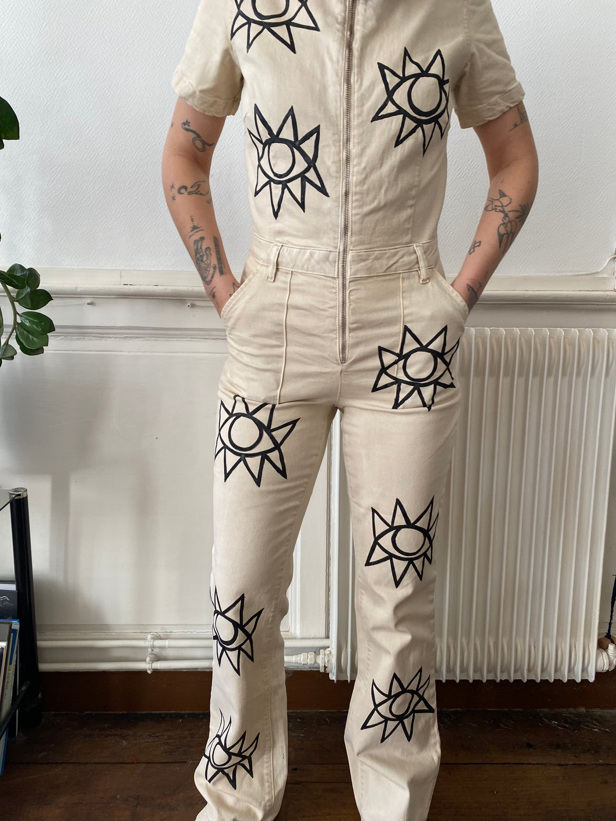 Hand painted *Yoko Eye* Jumpsuit