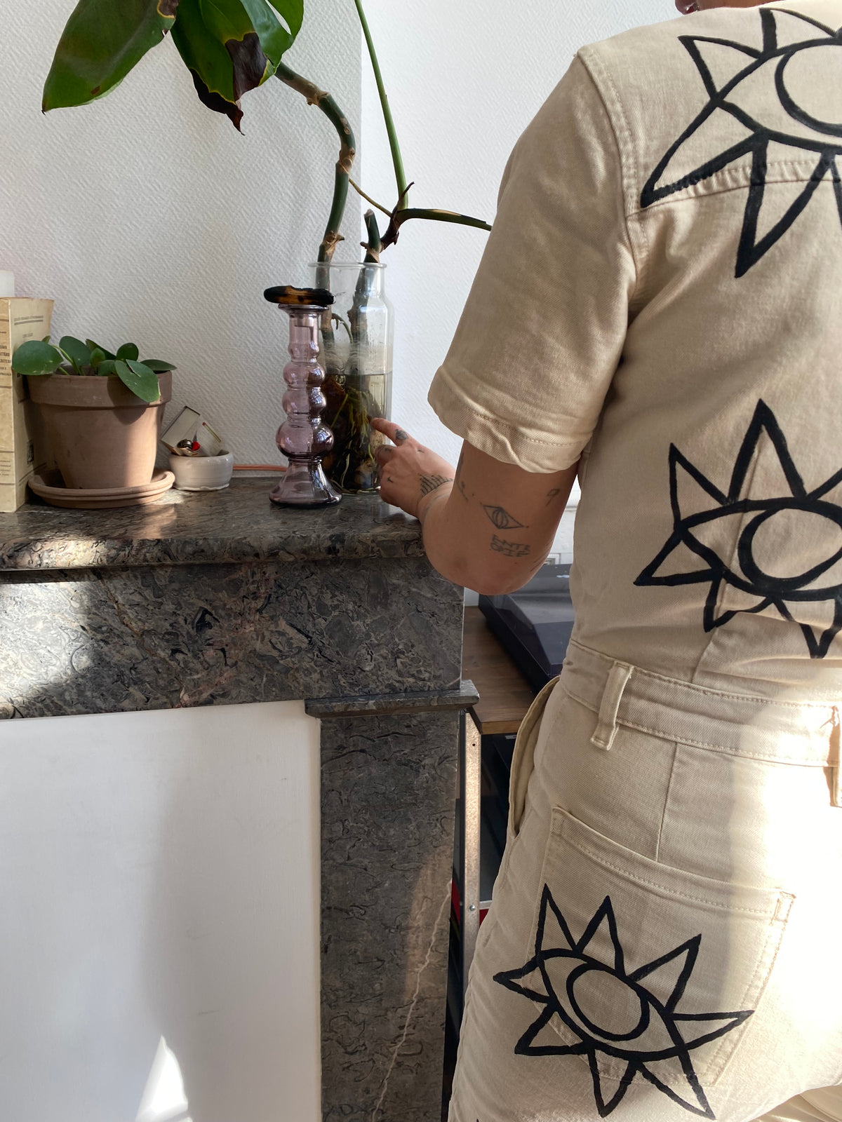 Hand painted *Yoko Eye* Jumpsuit