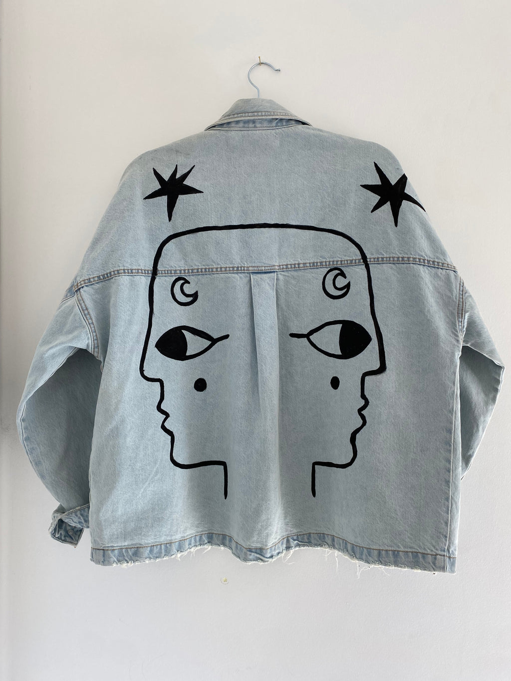 Hand painted 2 face denim jacket