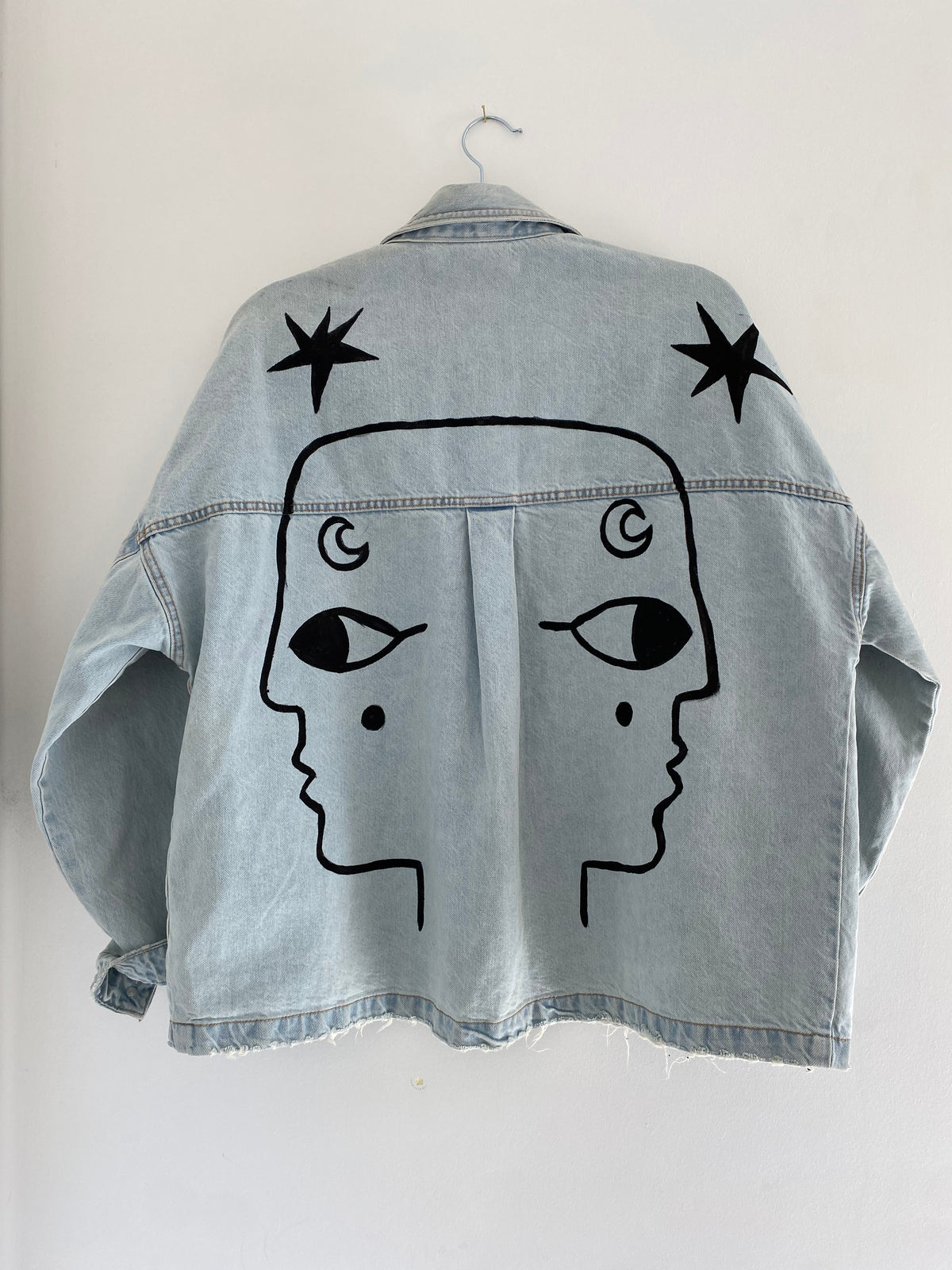 Hand painted 2 face denim jacket