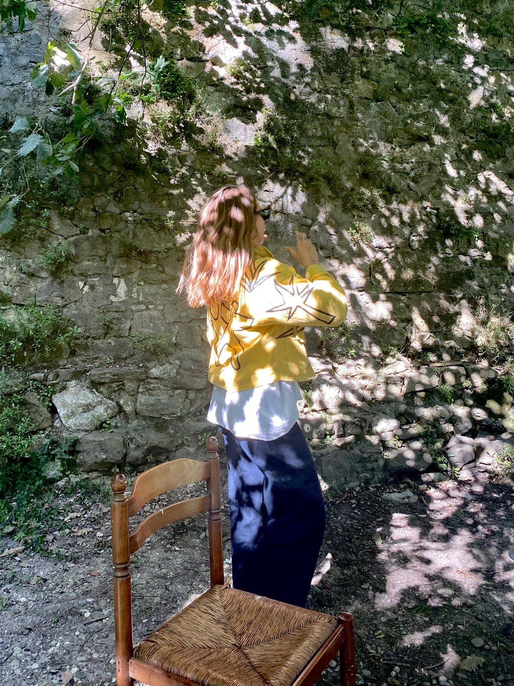 Yellow *Pears & vase* vintage jacket