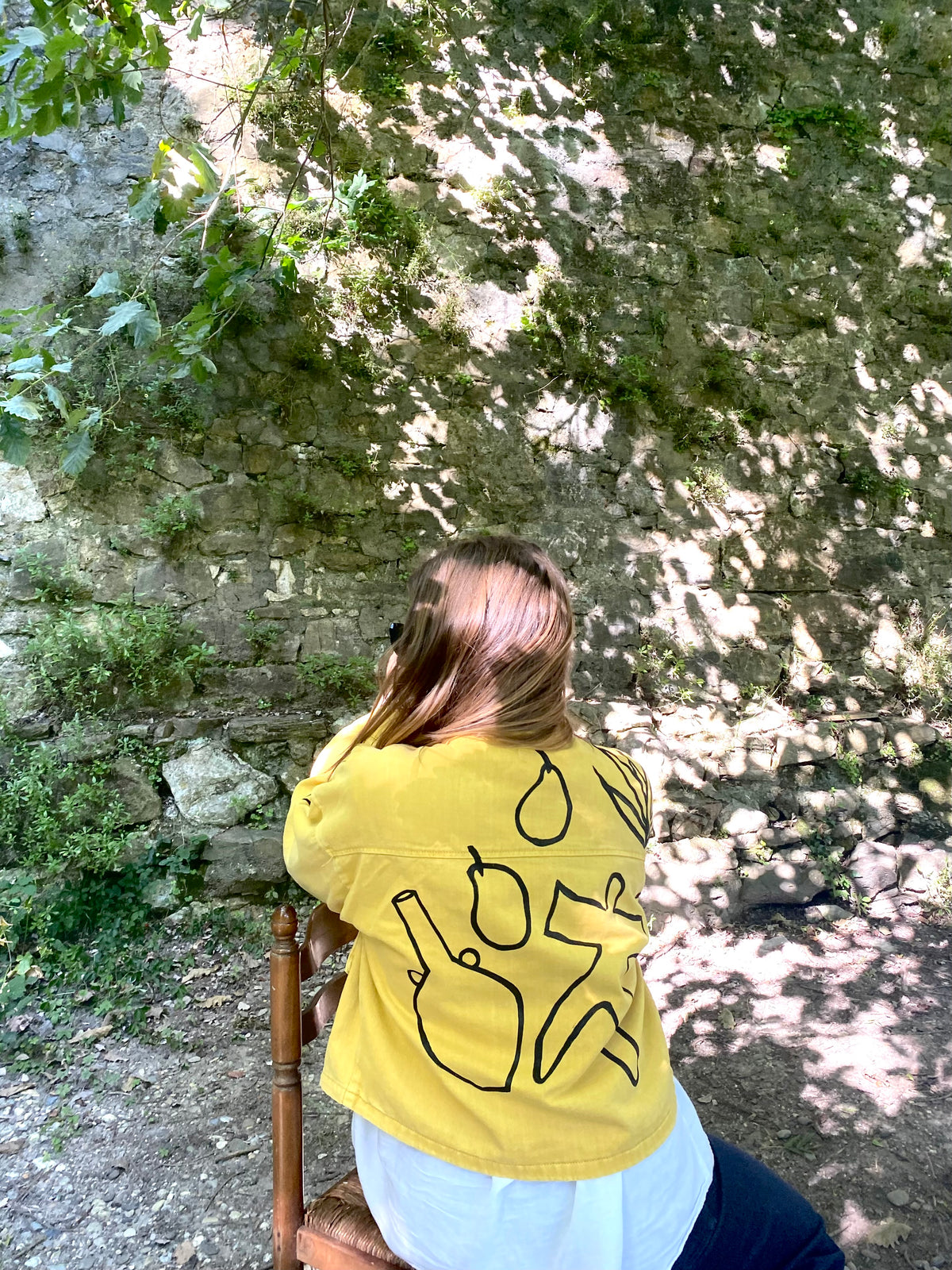 Yellow *Pears & vase* vintage jacket