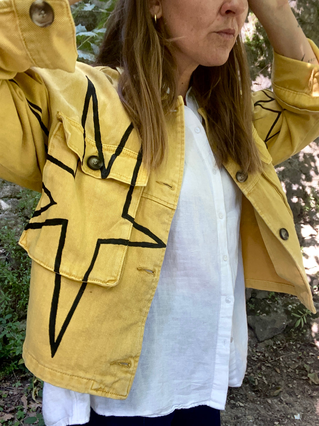 Yellow *Pears & vase* vintage jacket