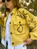 Yellow *Pears & vase* vintage jacket