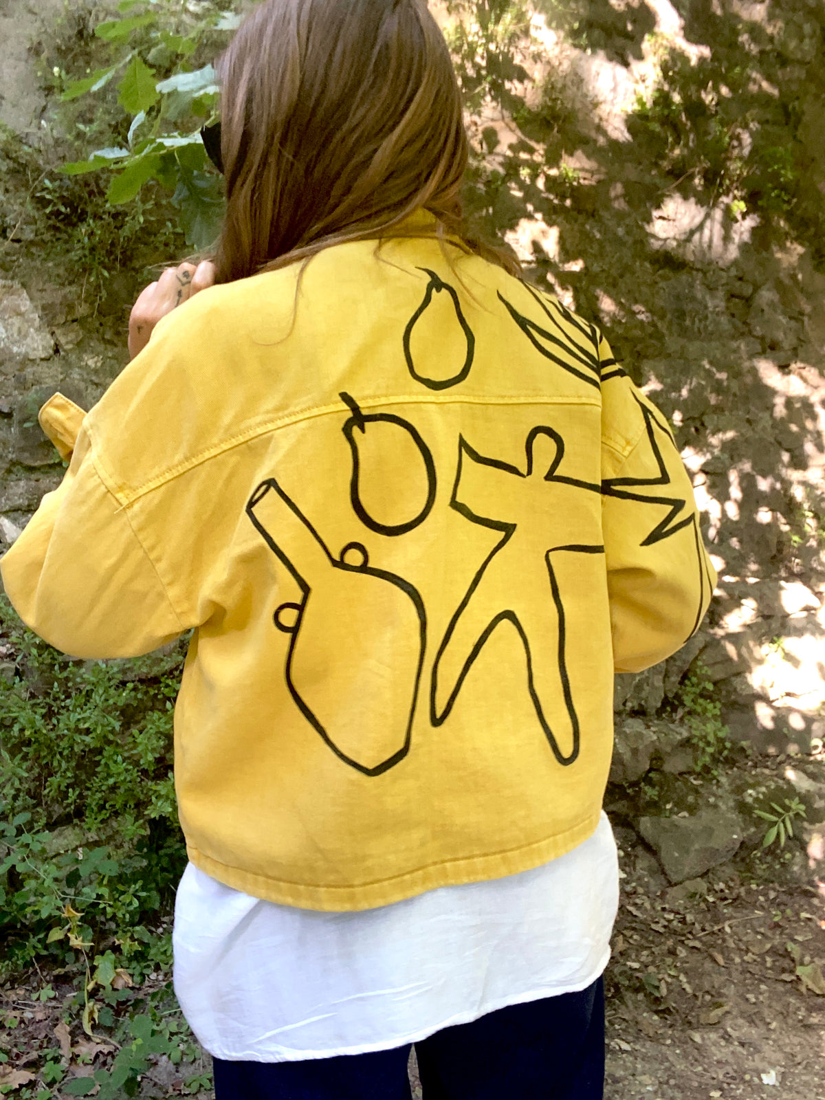 Yellow *Pears & vase* vintage jacket