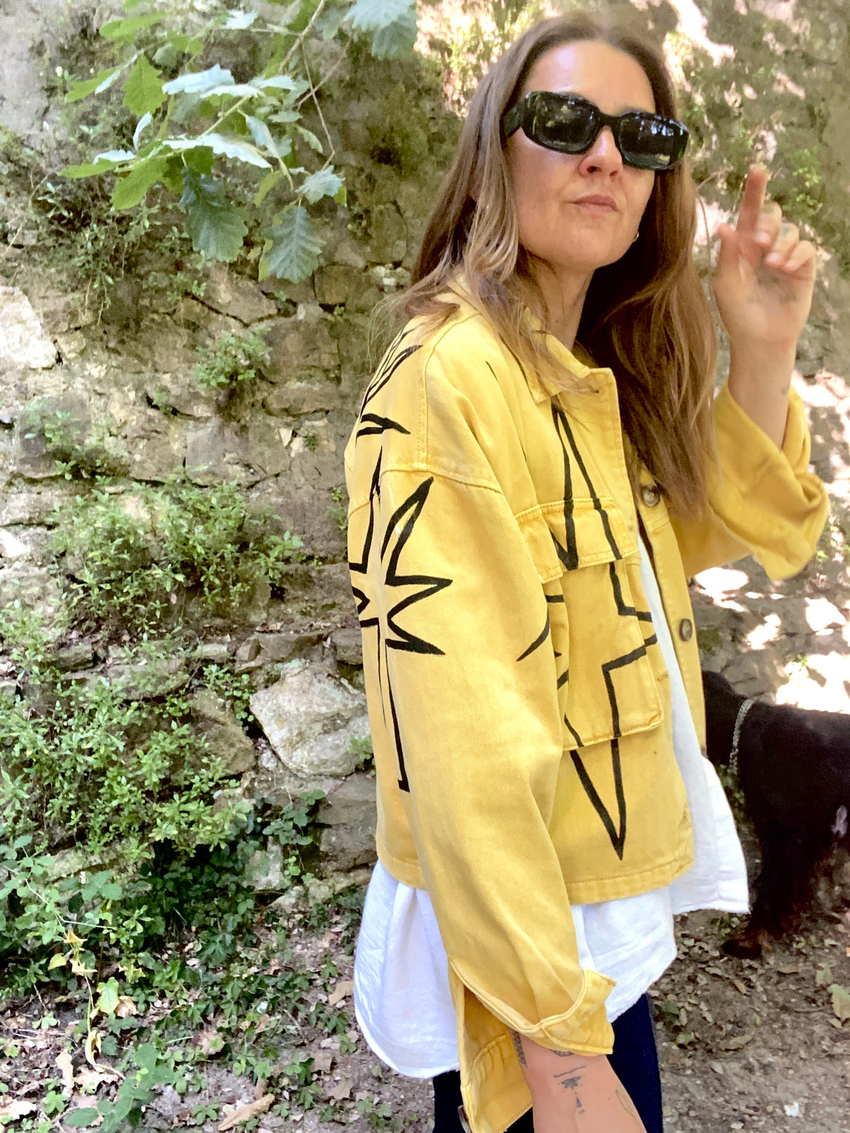 Yellow *Pears & vase* vintage jacket