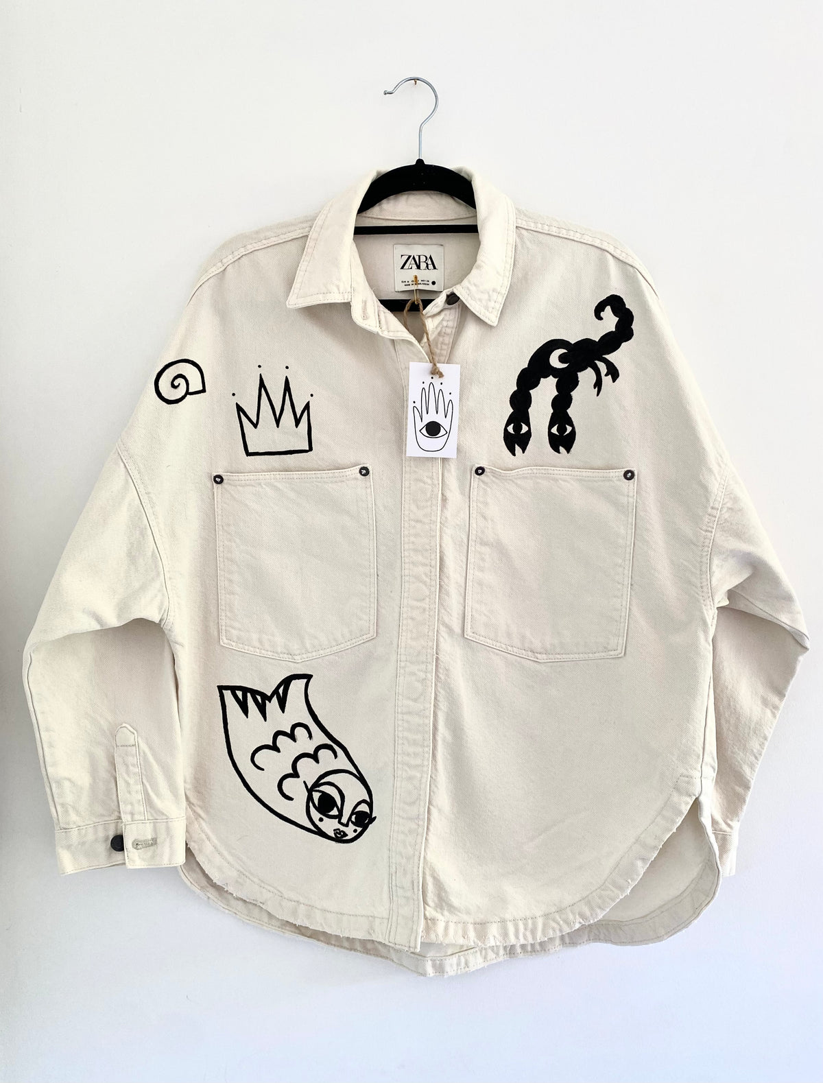 Hand painted *Vase & scorpion* jacket