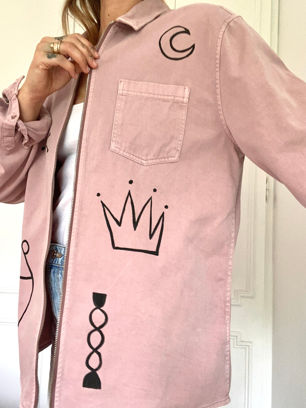 Hand painted *Hand Eye* jacket