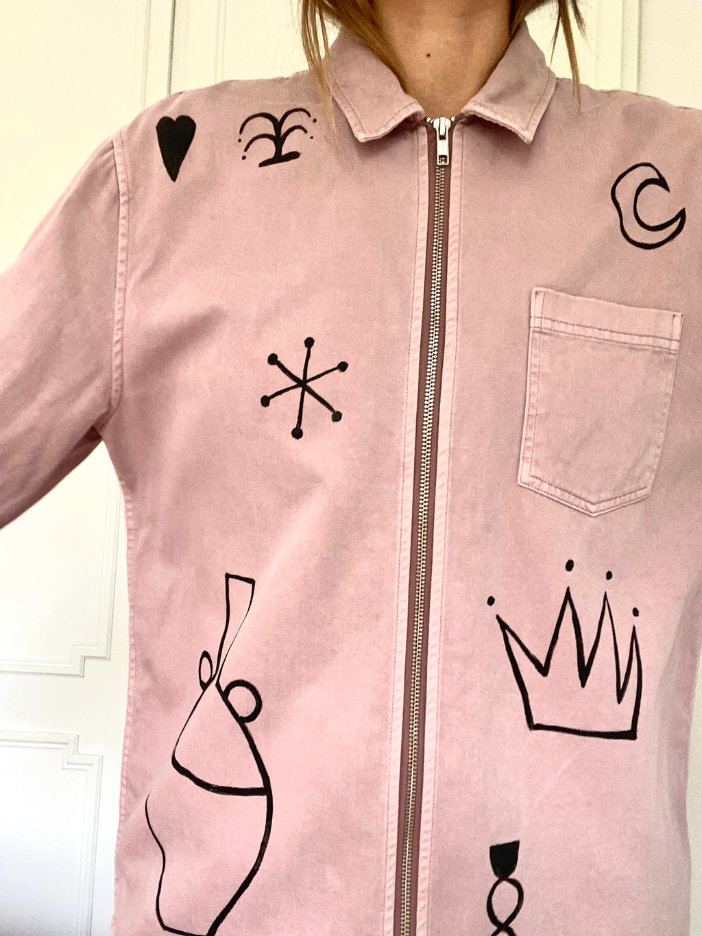 Hand painted *Hand Eye* jacket