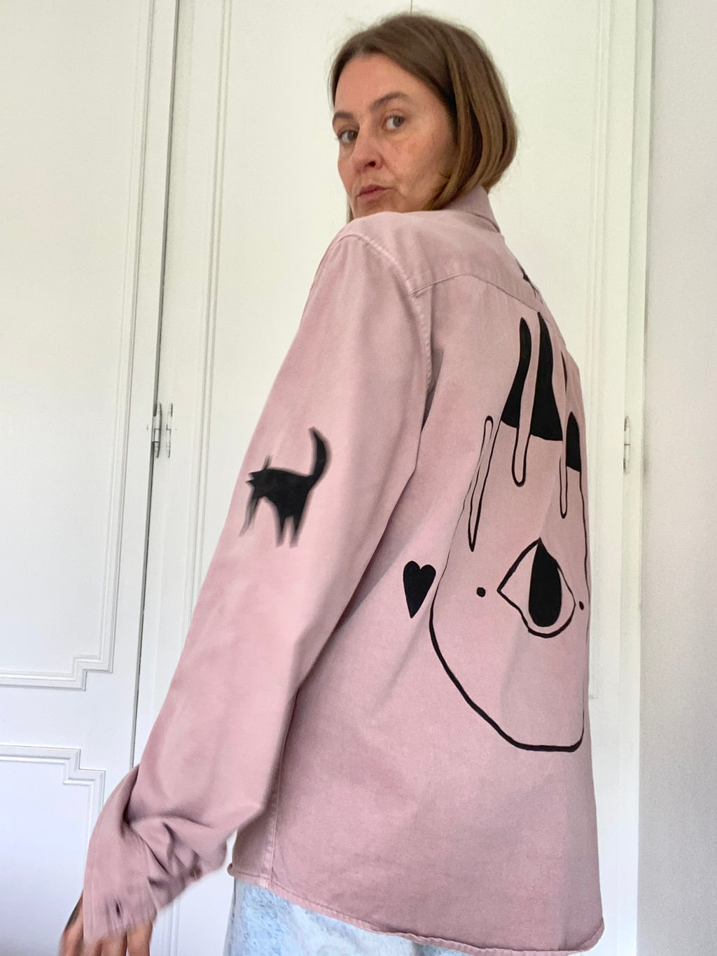 Hand painted *Hand Eye* jacket