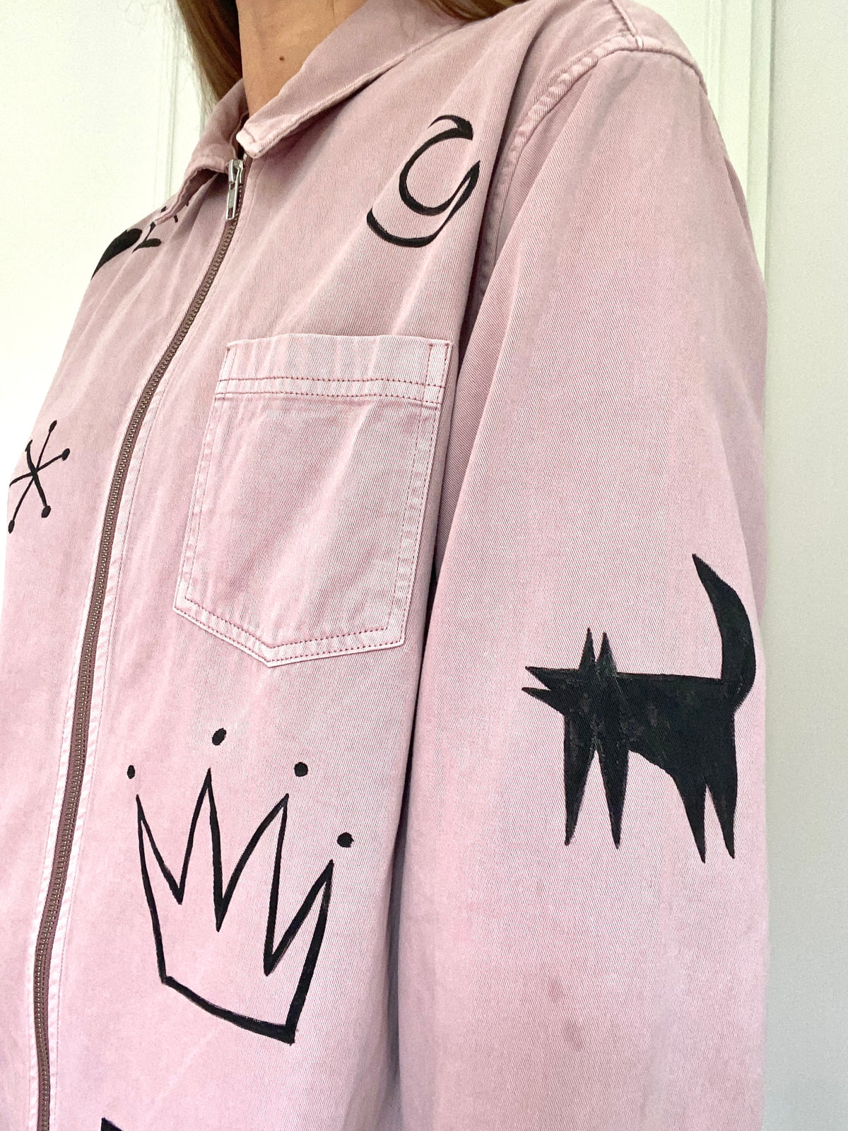 Hand painted *Hand Eye* jacket